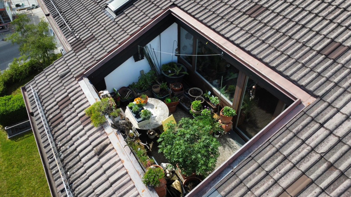 Dachterrasse, KI-gestützte Darstellung